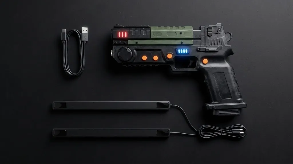 Sharpin Shooter with charging cable, two sensor bars and sensor-bar cables